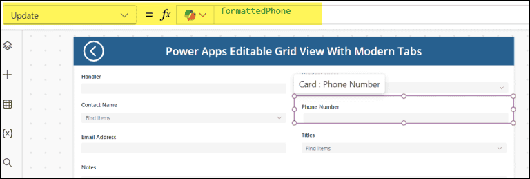 How to Auto Format Phone Number in Power Apps Form