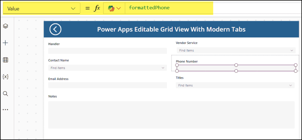 Power Apps Phone Number Validation Regex with Auto Formatting