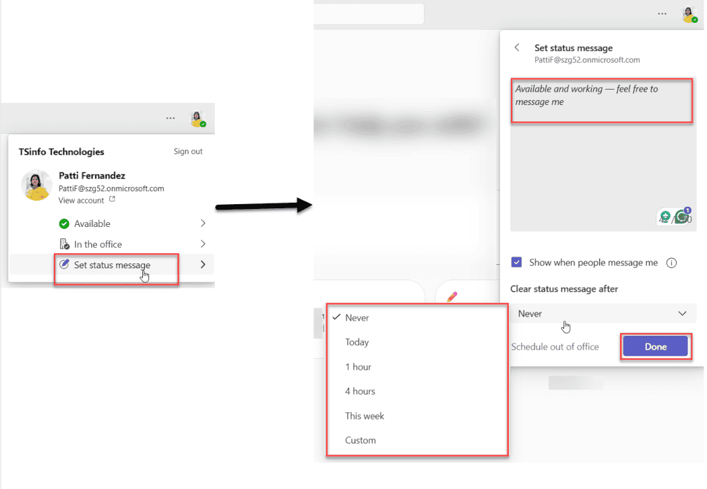 Set a Custom Status Message in Microsoft Teams