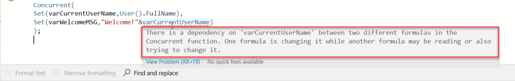 power apps concurrent dependency error