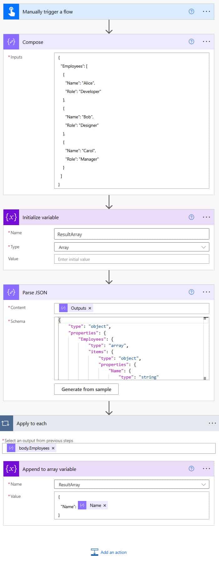 How to Parse JSON Object to Array in Power Automate