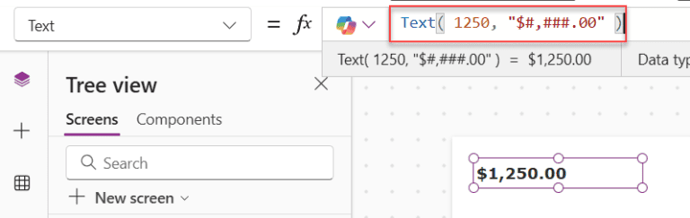 Power Apps Format Number with Commas and Decimal Places