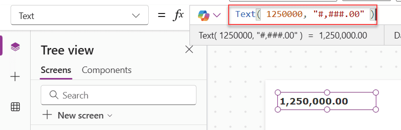 power apps text format