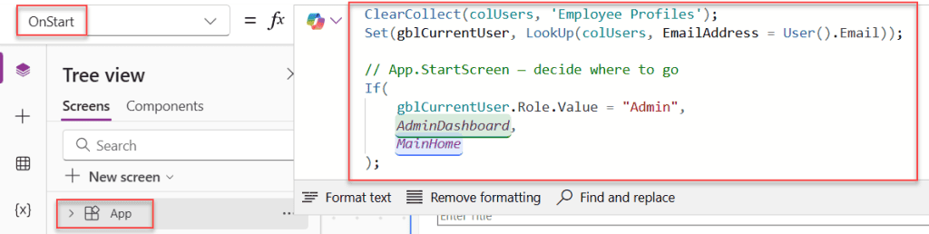powerapps start screen with parameter