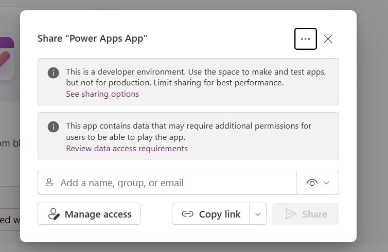 how to share power apps app how to share power apps app