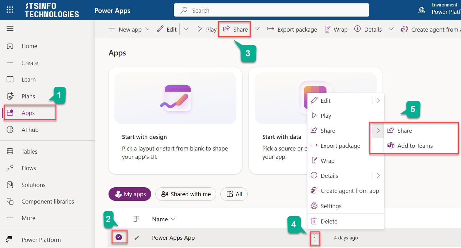 share power apps app