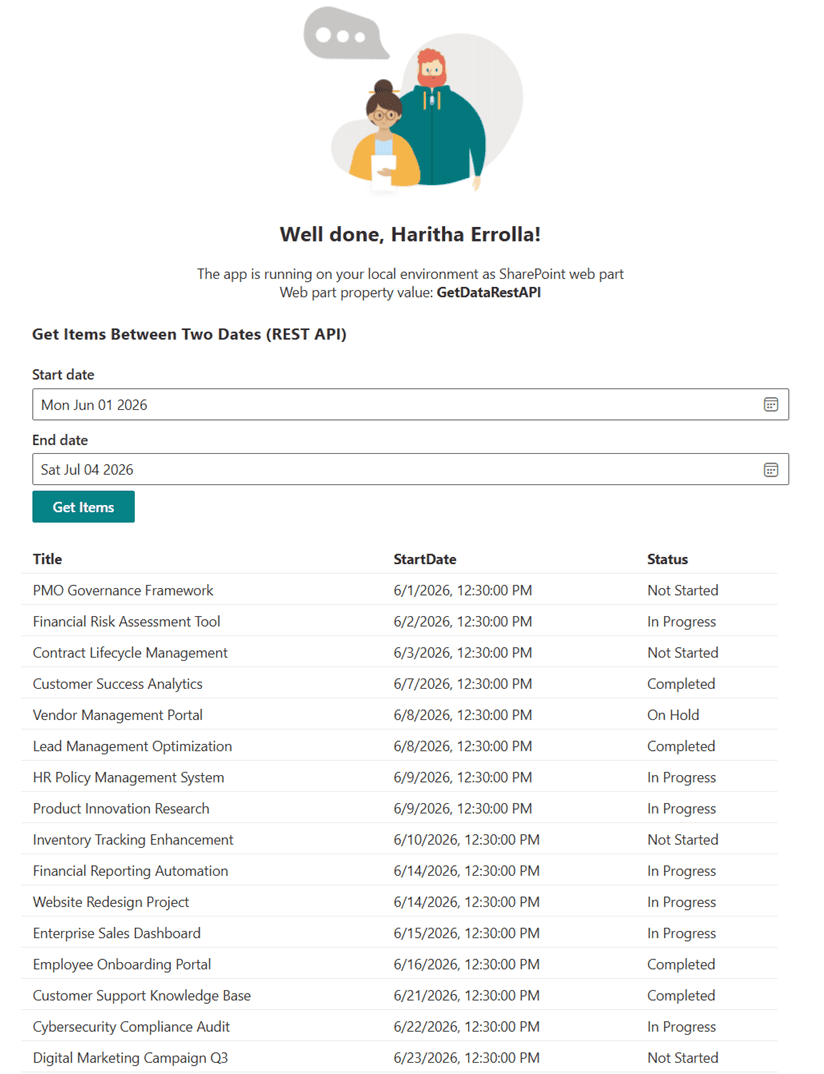 get data from sharepoint list using rest api in spfx