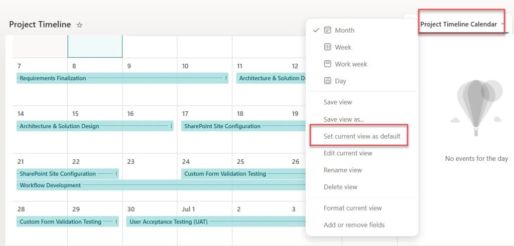 set calendar view as default in sharepoint list set calendar view as default in sharepoint list