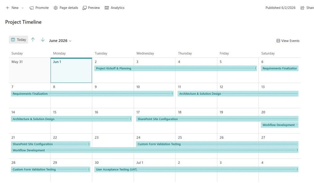 sharepoint list calendar view on site page sharepoint list calendar view on site page