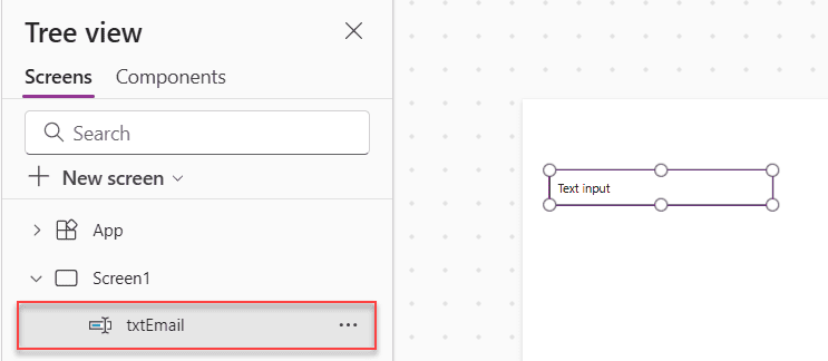 power apps text input control
