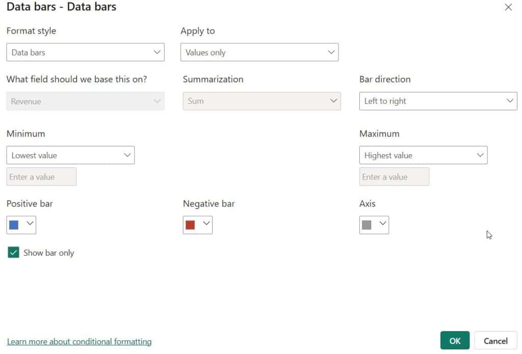 Power BI Add Conditional Formatting
