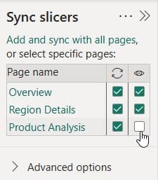 Power BI Slicer Sync and Visibility Power BI Slicer Sync and Visibility