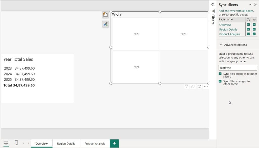 Power BI Sync Slicer Configuration Power BI Sync Slicer Configuration