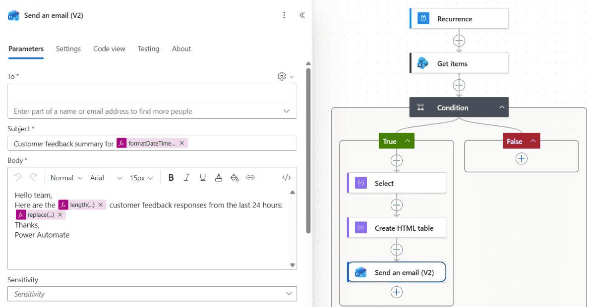 power automate send email v2 html table summary Power Automate Send an email (V2) with a dated subject and a body using length() and replace() tokens